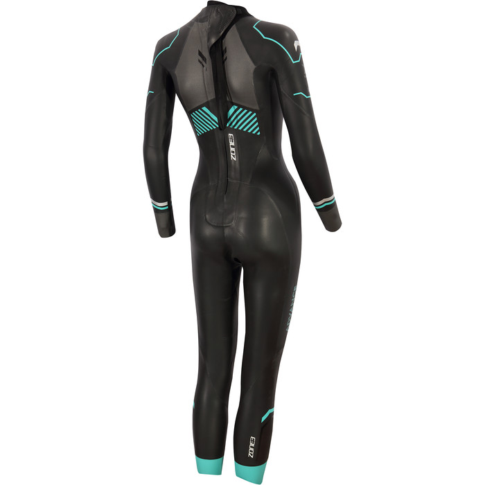 2024 Zone3 Womens Advance Swim Wetsuit WS21WADV - Black / Turquoise